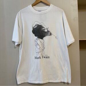 Vintage 1991 Mark Twain Caricature T Shirt Men’s Size XL Hanes Beefy Made In USA